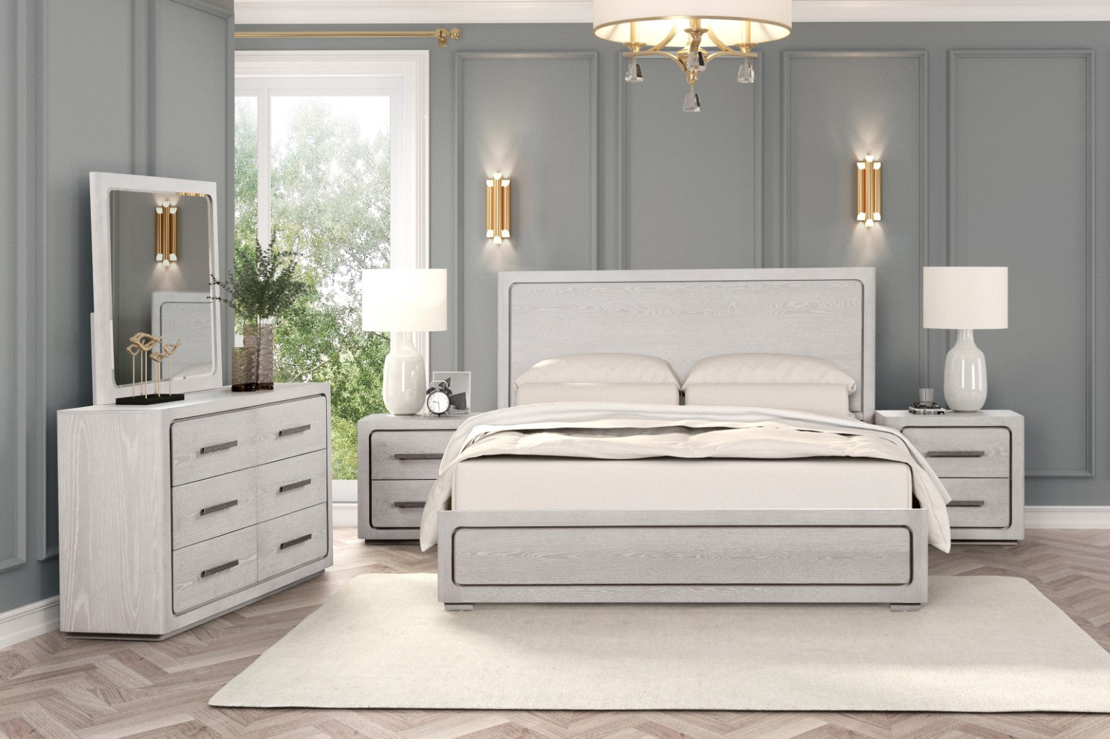 Crowthorne White Oak Queen Bed