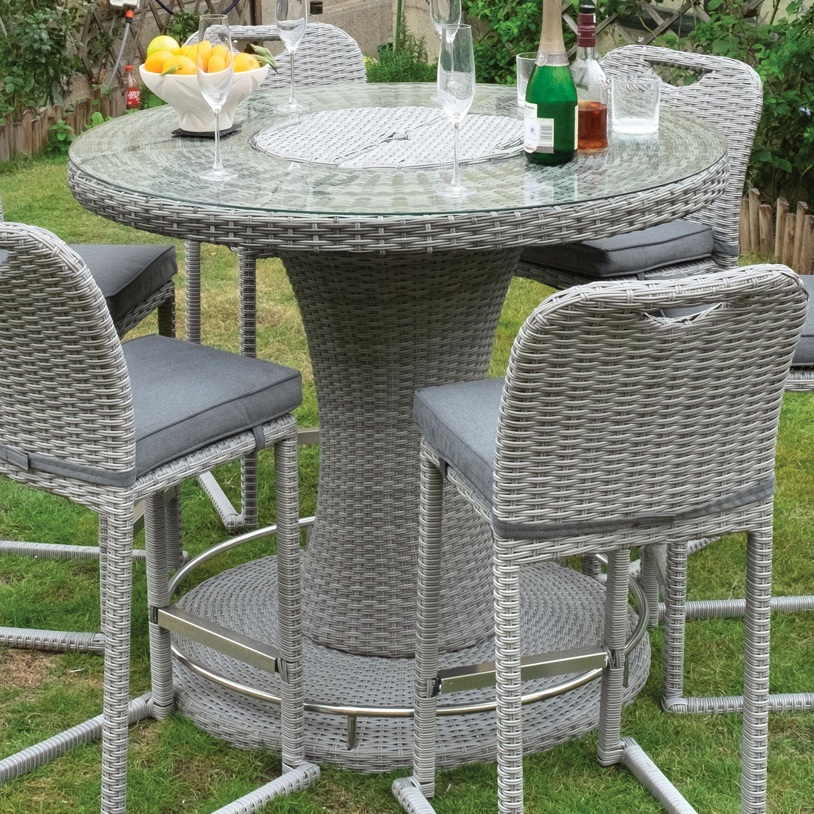 Cyprus Gray Outdoor 7-Piece Bar Table Set