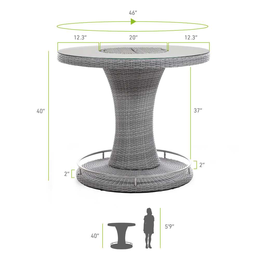 Cyprus Gray Outdoor 7-Piece Bar Table Set
