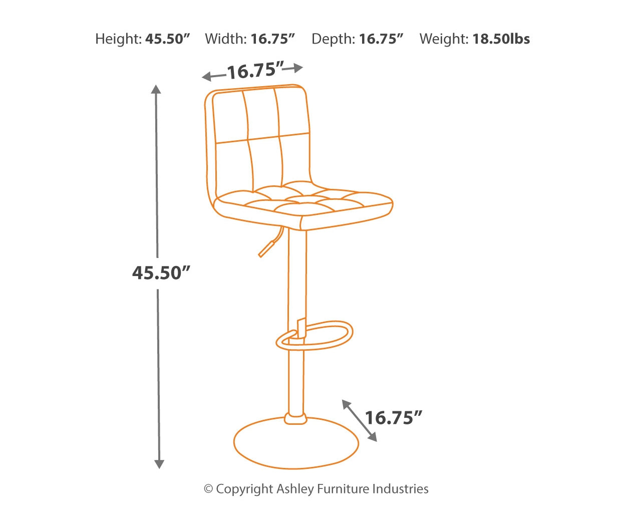 Bellatier Tall UPH Swivel Barstool(2/CN)