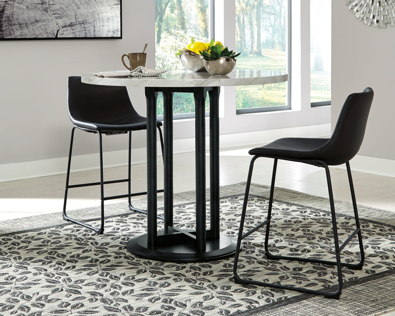 Centiar Counter Height Dining Table and 4 Barstools