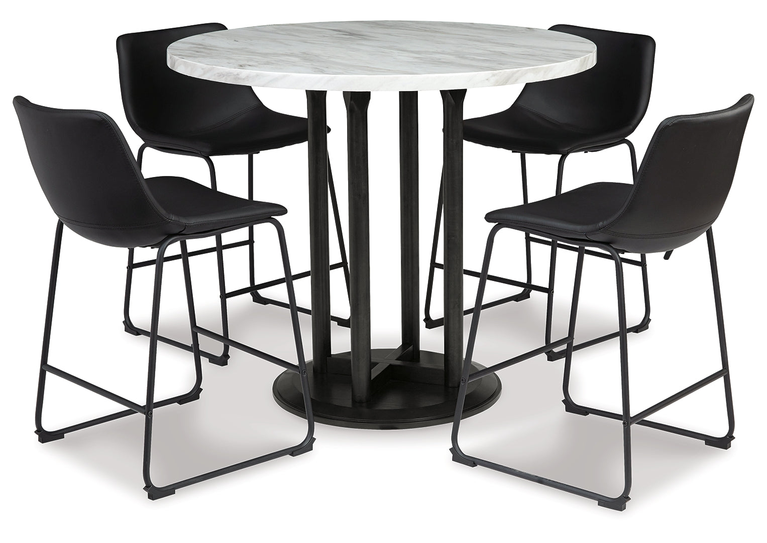 Centiar Counter Height Dining Table and 4 Barstools