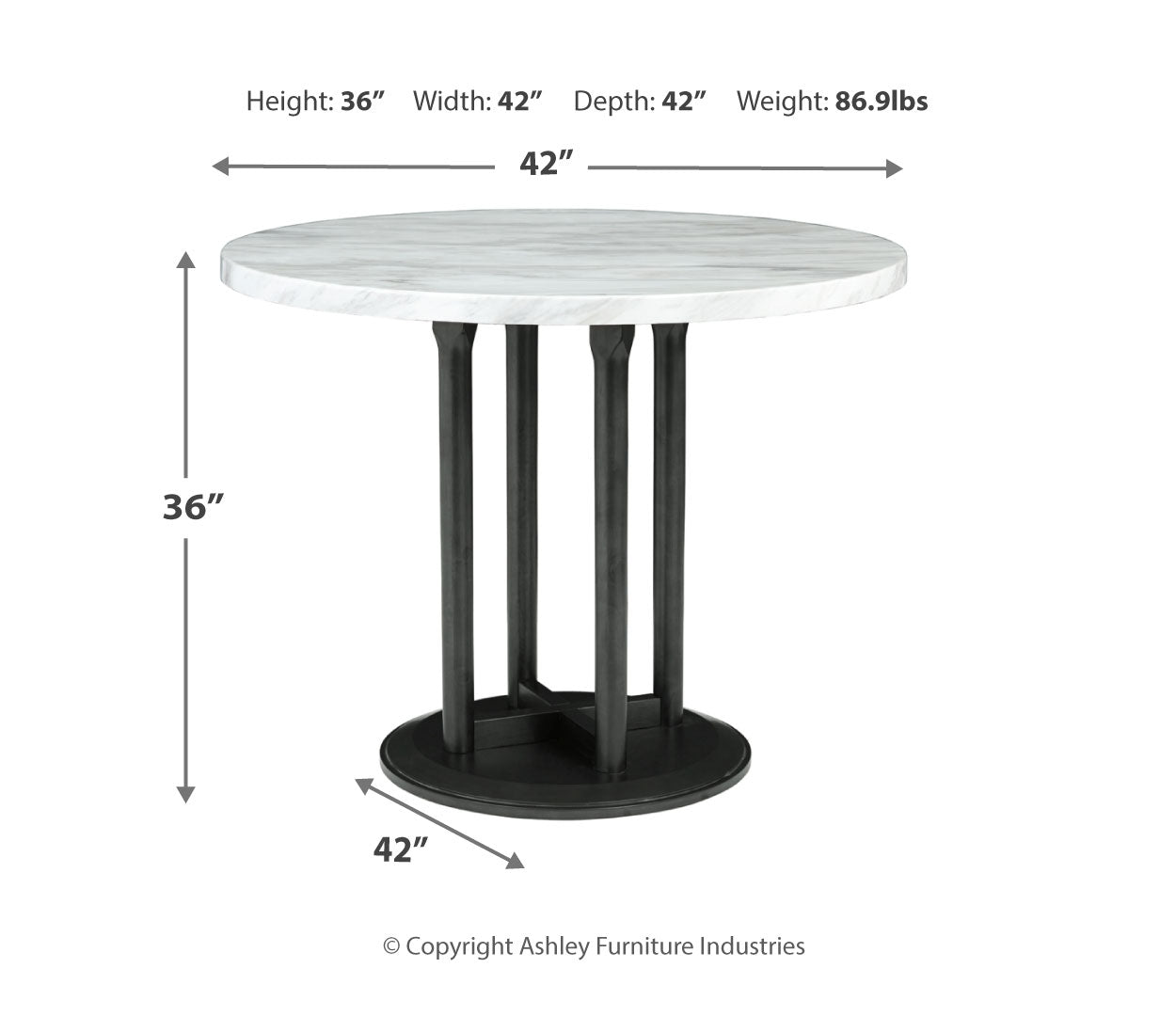 Centiar Round DRM Counter Table