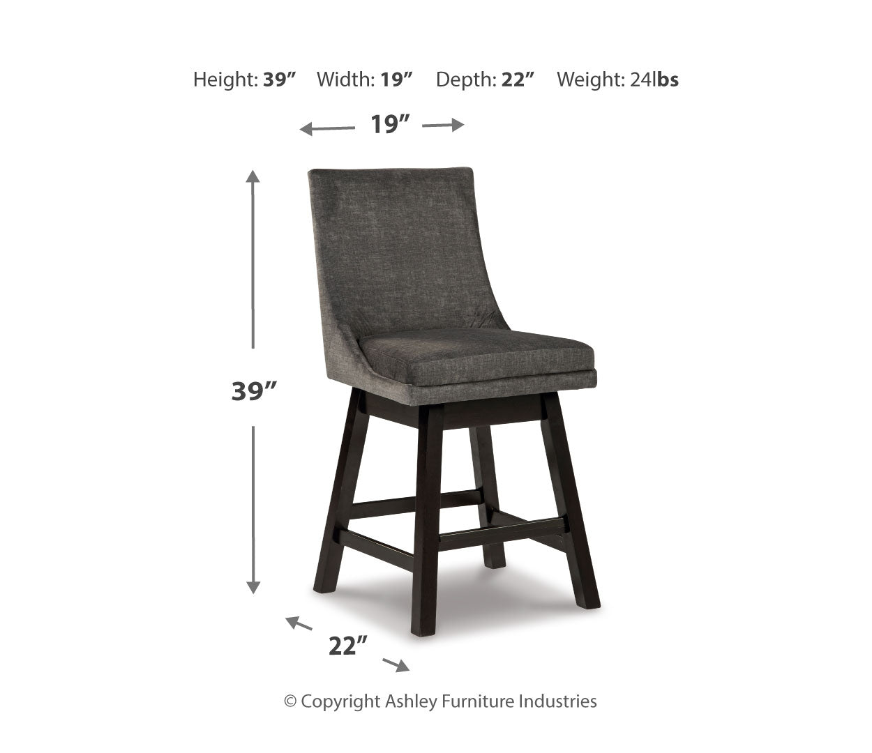 Tallenger UPH Swivel Barstool (2/CN)