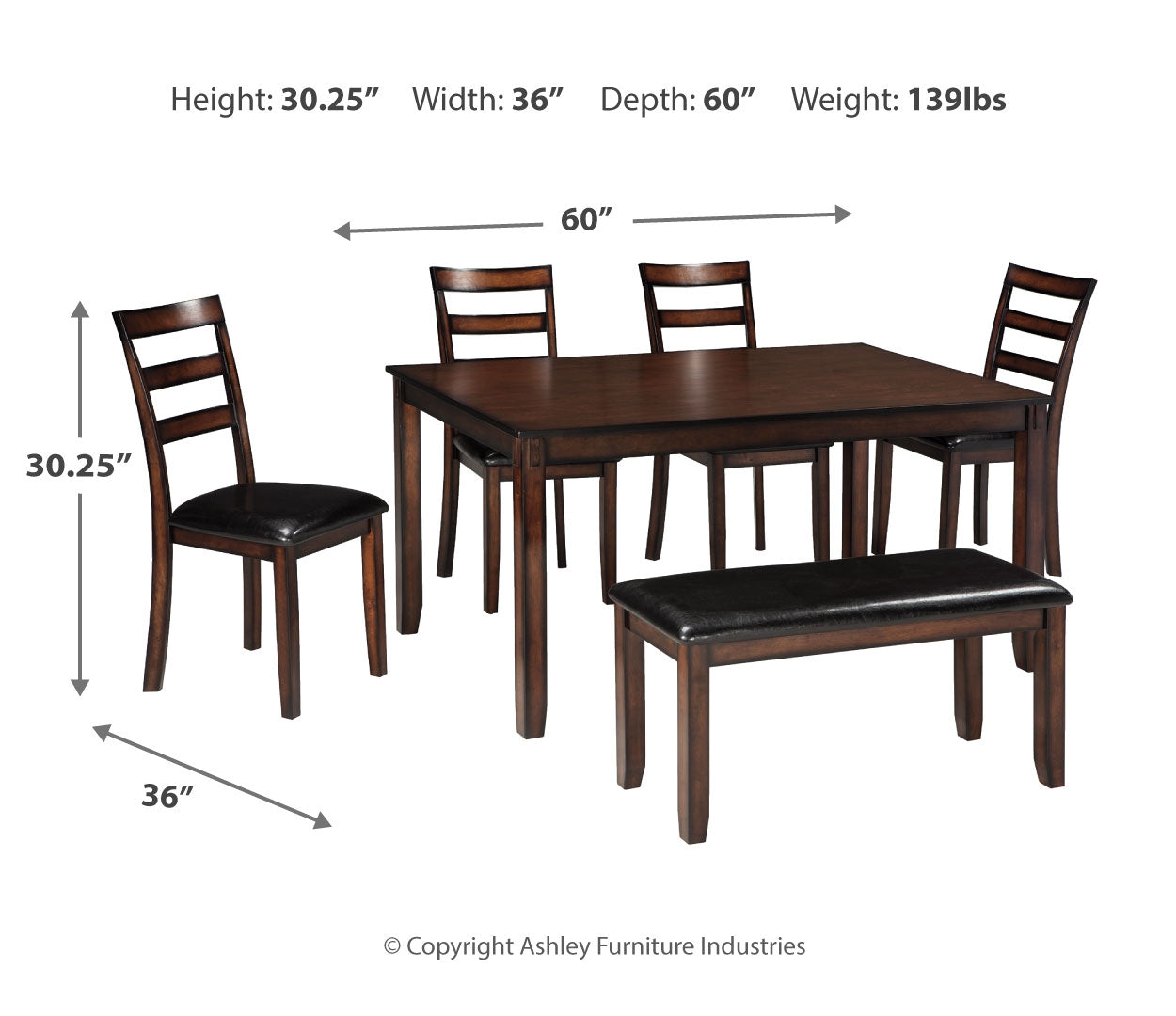 Coviar Dining Room Table Set (6/CN)