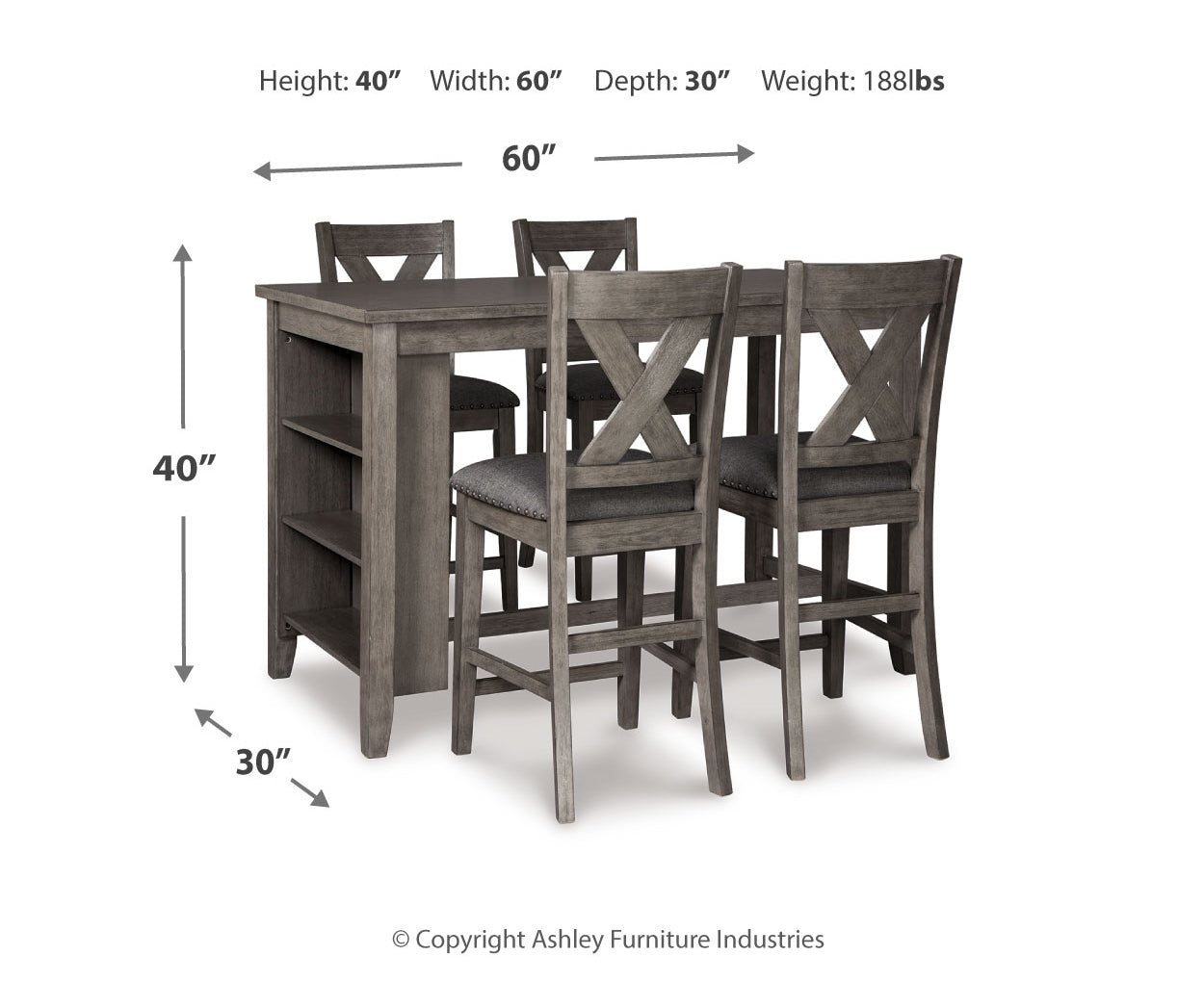 Caitbrook Counter Height Dining Table and Barstools