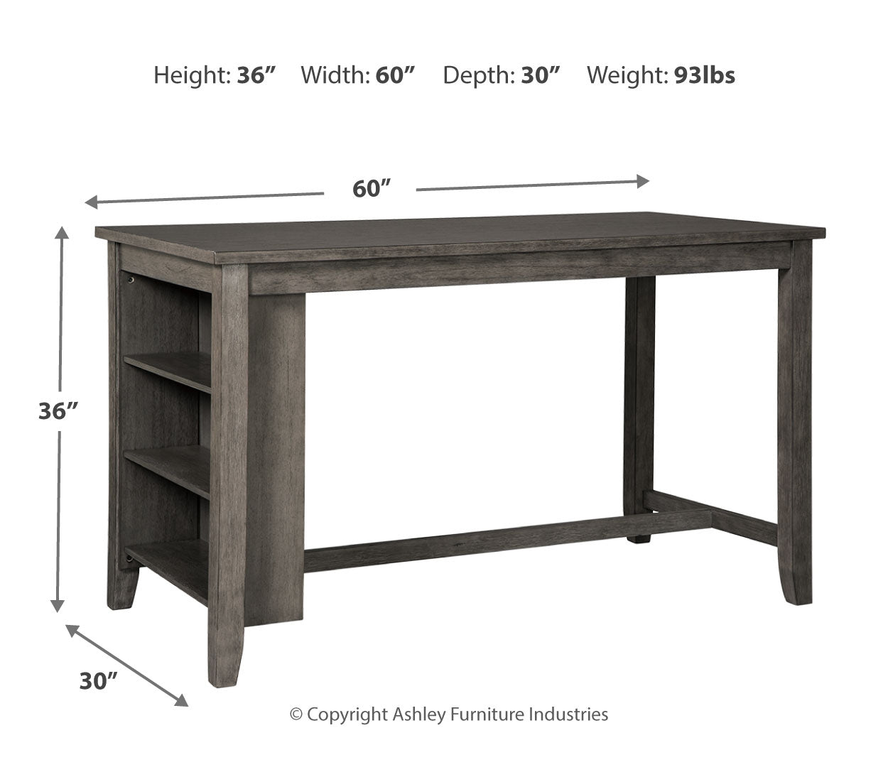 Caitbrook RECT Dining Room Counter Table