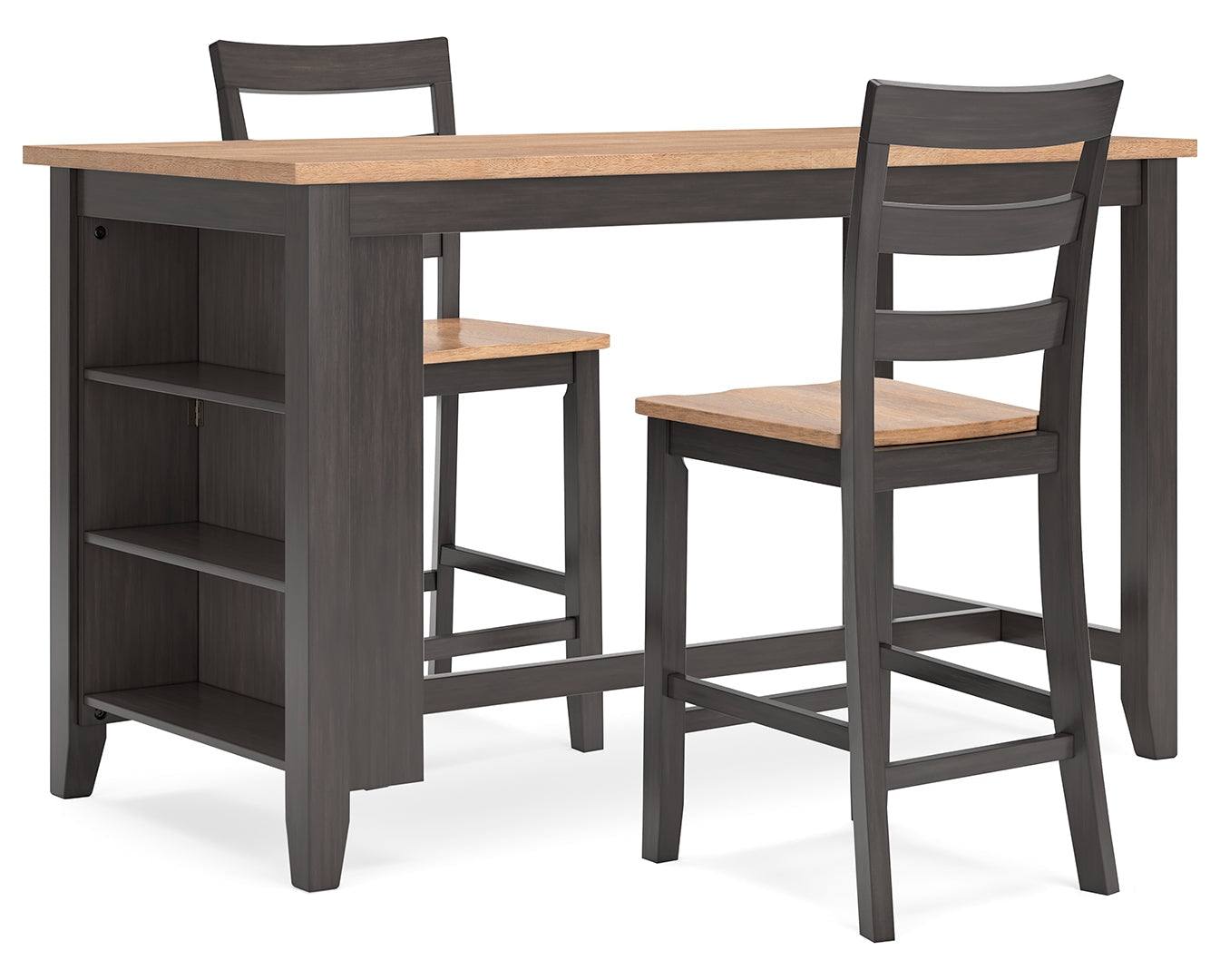 Gesthaven Counter Height Dining Table and 2 Barstools