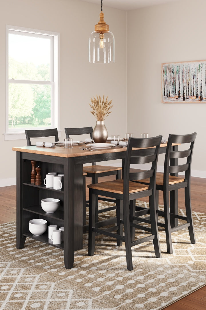 Gesthaven Counter Height Dining Table and 2 Barstools