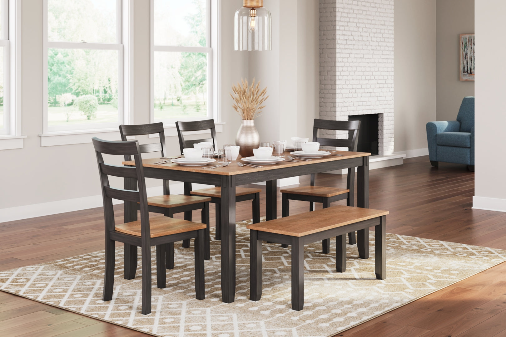 Gesthaven Counter Height Dining Table and 2 Barstools