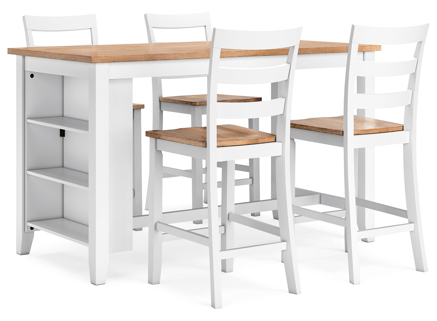 Gesthaven Counter Height Dining Table and 2 Barstools