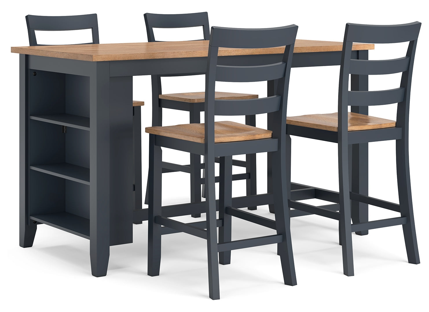 Gesthaven Counter Height Dining Table and 2 Barstools