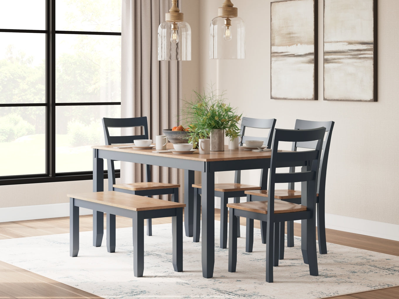 Gesthaven Dining Set (Up to 4 Barstools)