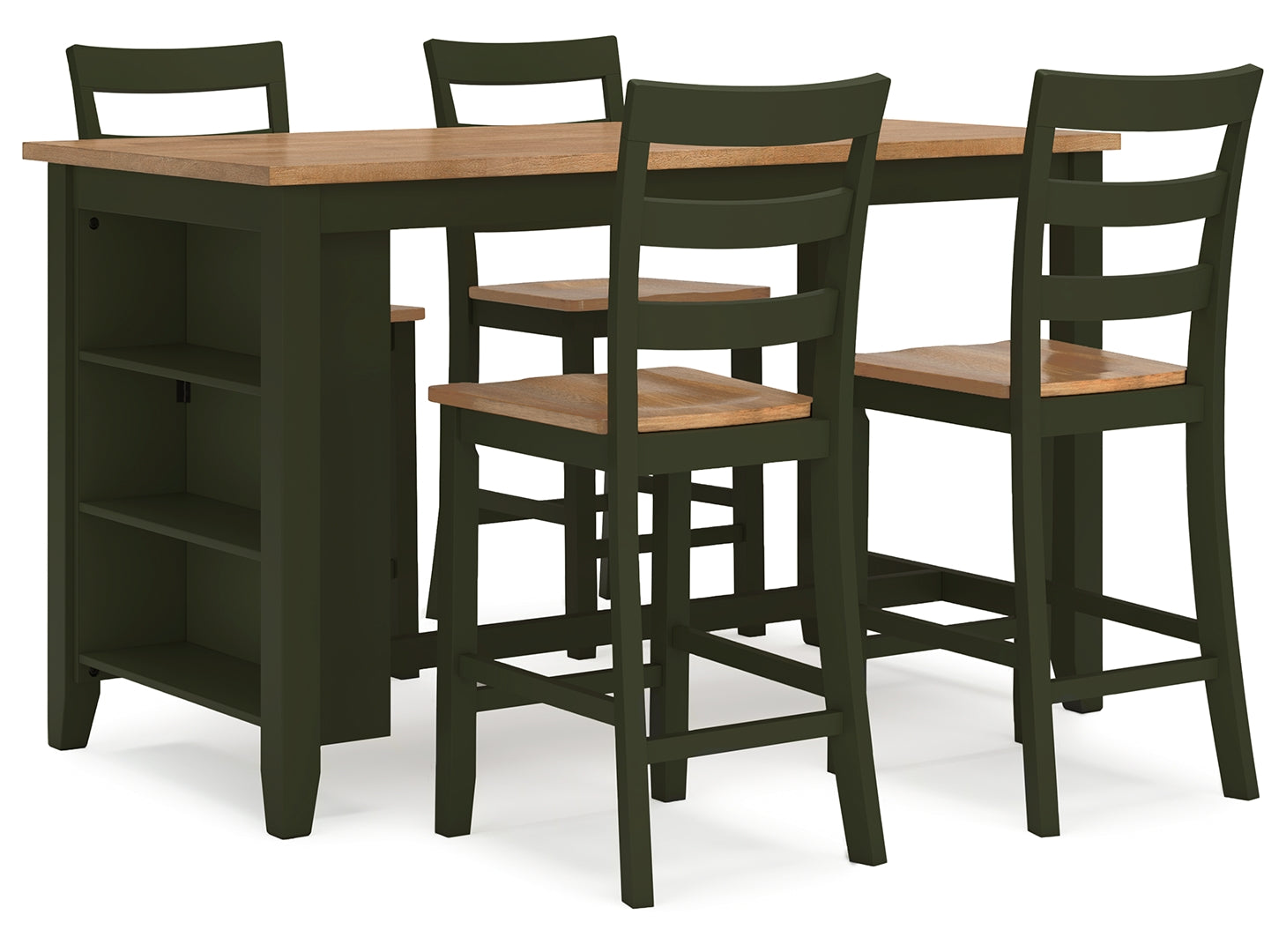 Gesthaven Counter Height Dining Table and 2 Barstools