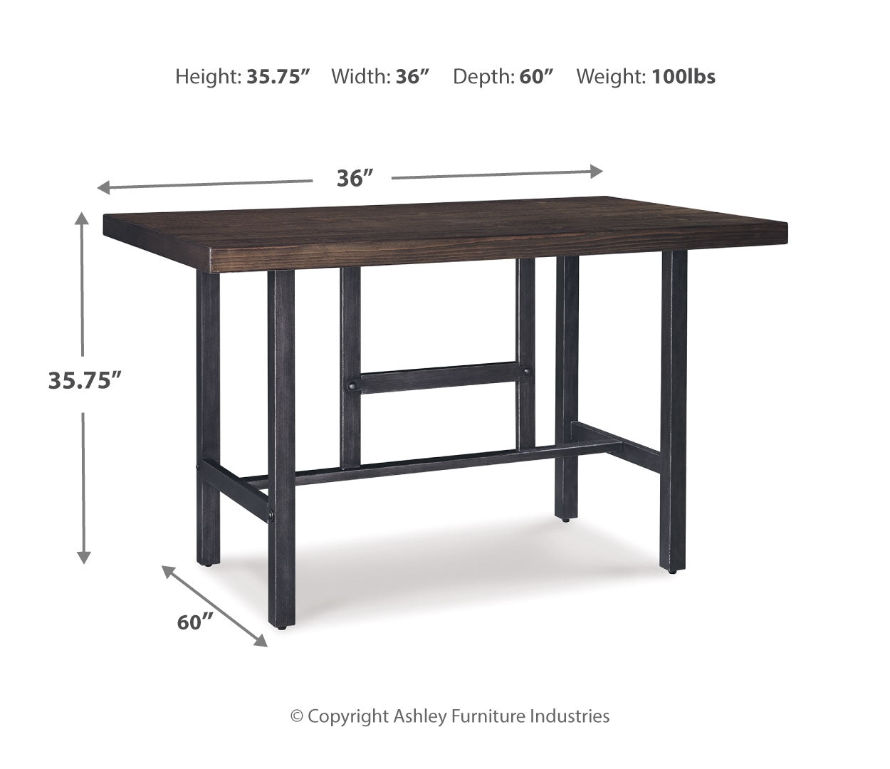 Kavara Counter Height Dining Table and 2 Barstools