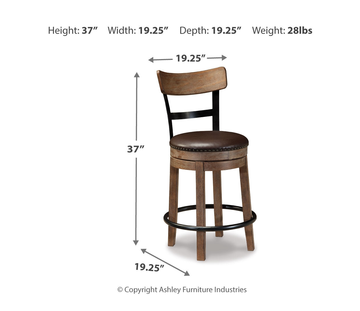 Pinnadel UPH Swivel Barstool (1/CN)