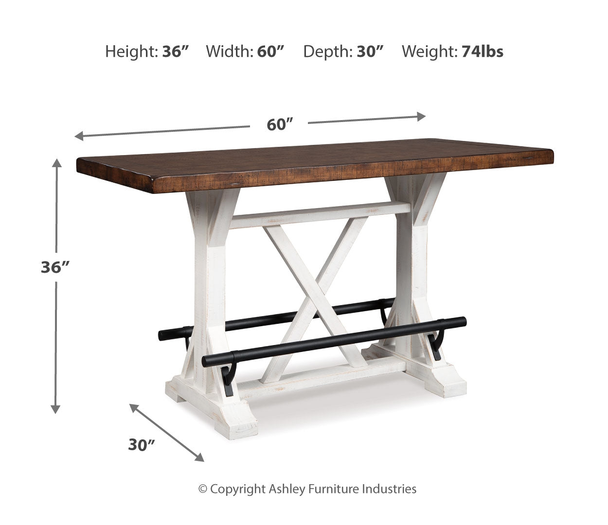 Valebeck RECT Dining Room Counter Table