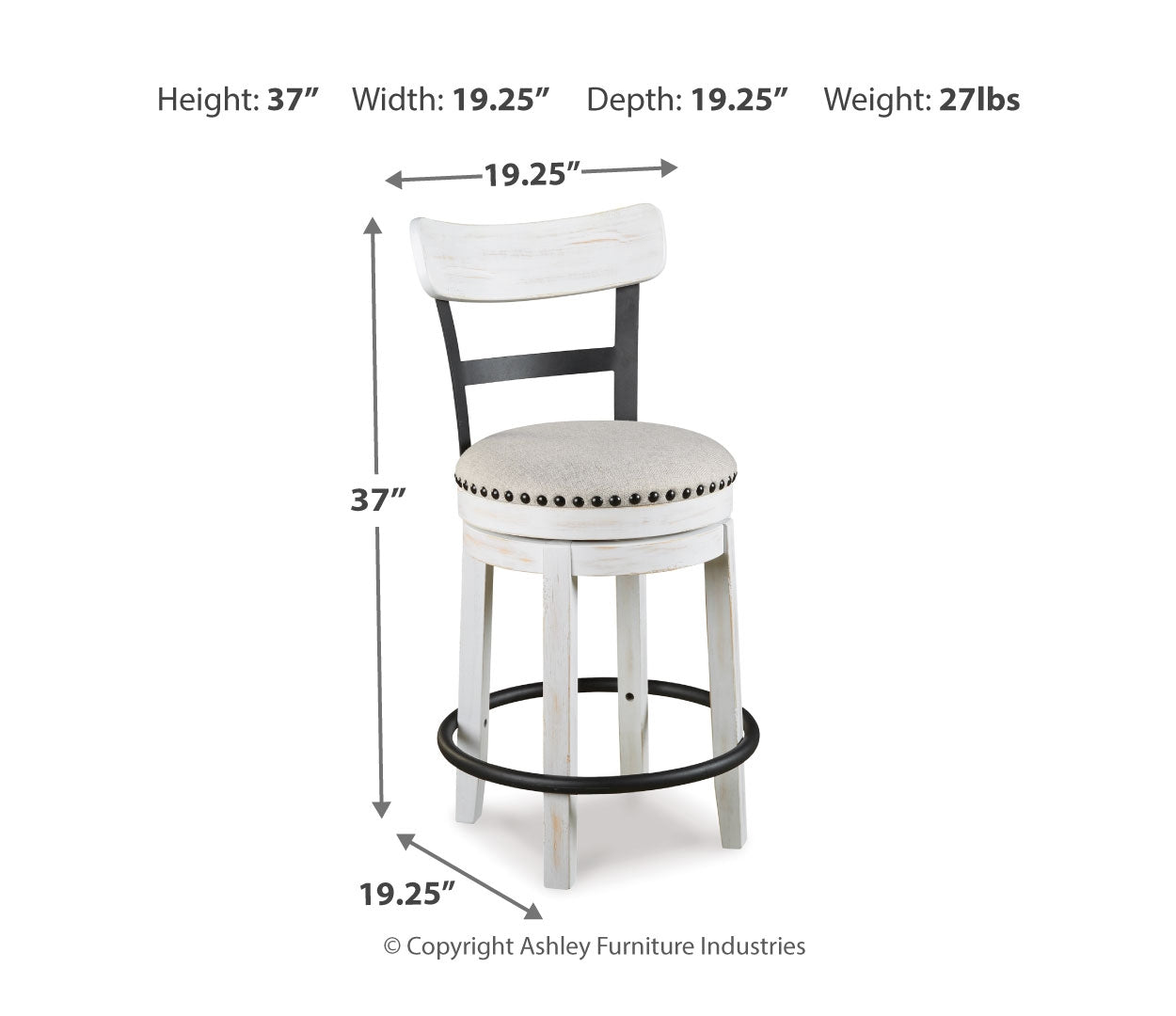 Valebeck Counter Height Dining Table and 2 Barstools