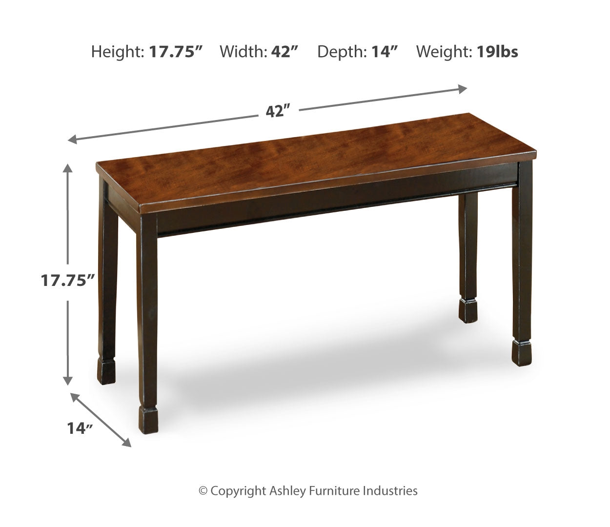 Owingsville Large Dining Room Bench