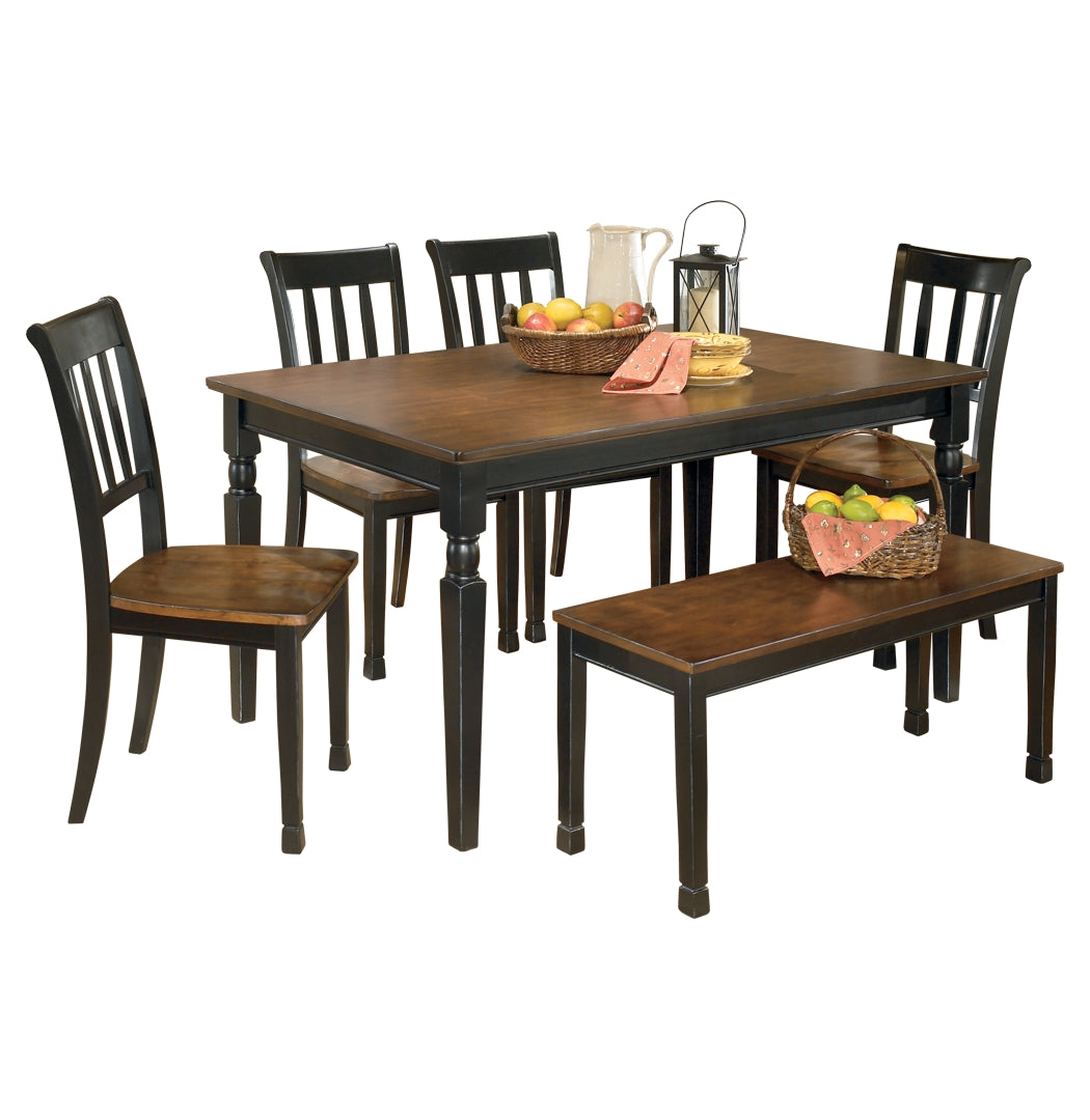 Owingsville Dining Table and 4 Chairs and Bench