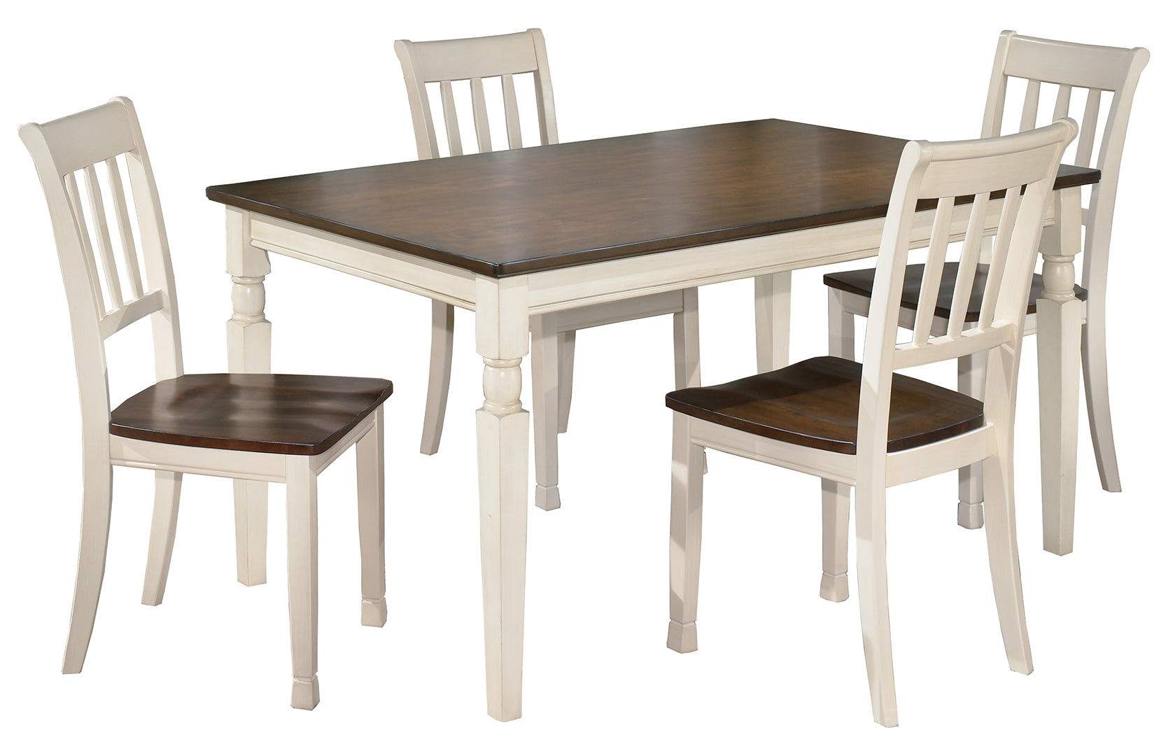 Whitesburg Dining Table and 4 Chairs and Bench with Storage