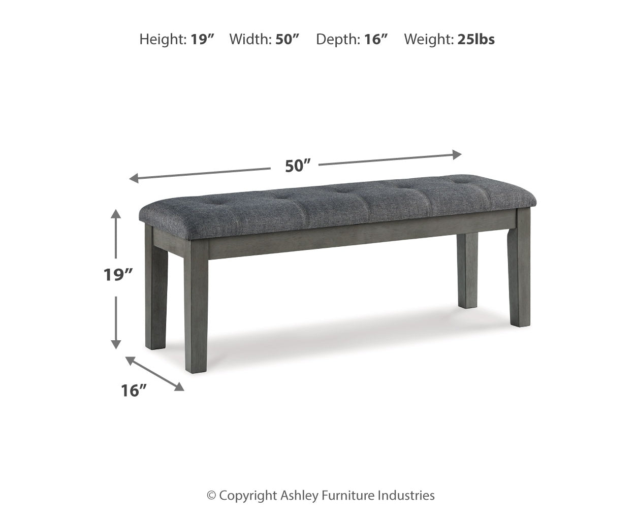 Hallanden Large Upholstered Dining Room Bench