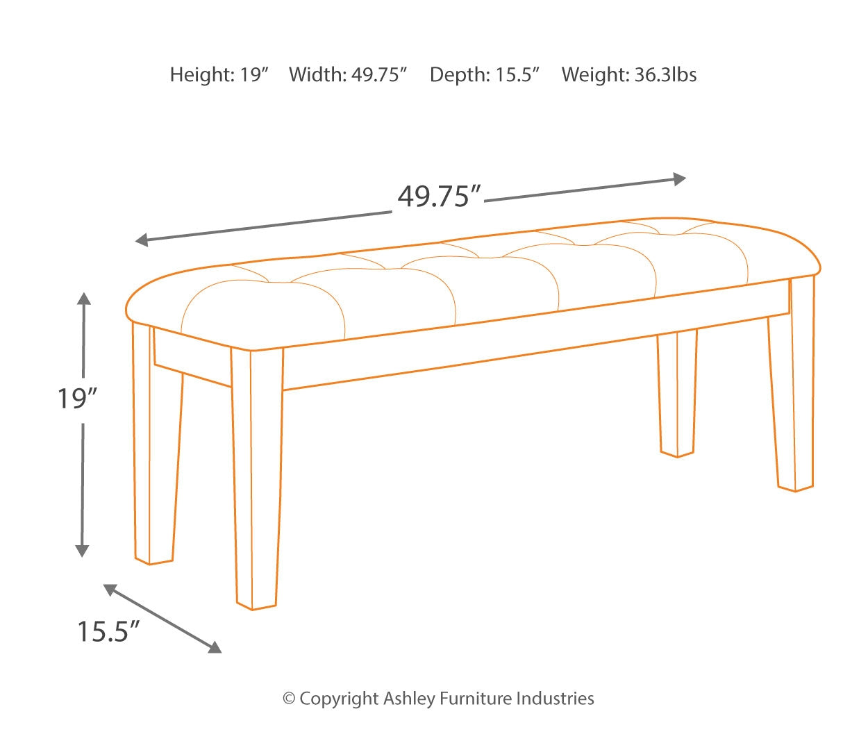 Ralene Large UPH Dining Room Bench