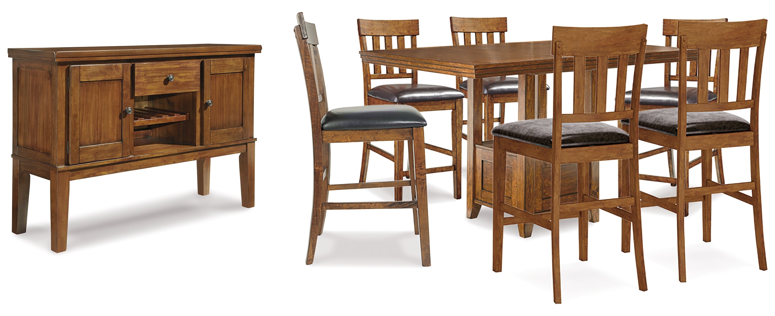 Ralene Dining Table and 4 Chairs and Bench