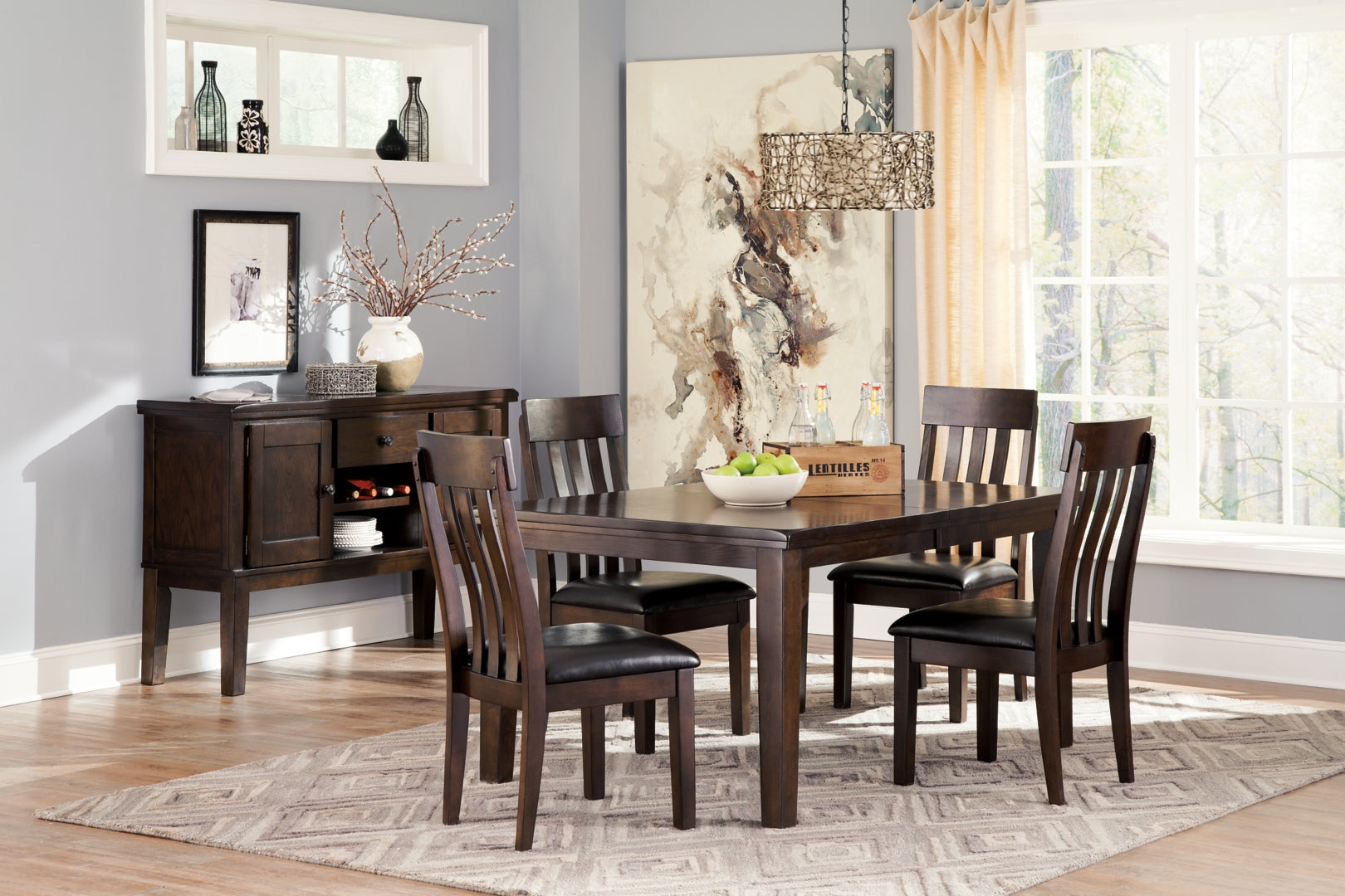 Haddigan Counter Height Dining Table and 4 Barstools