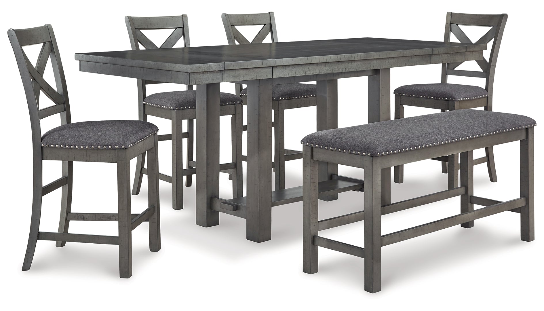 Myshanna Counter Height Dining Table and 6 Barstools with Storage