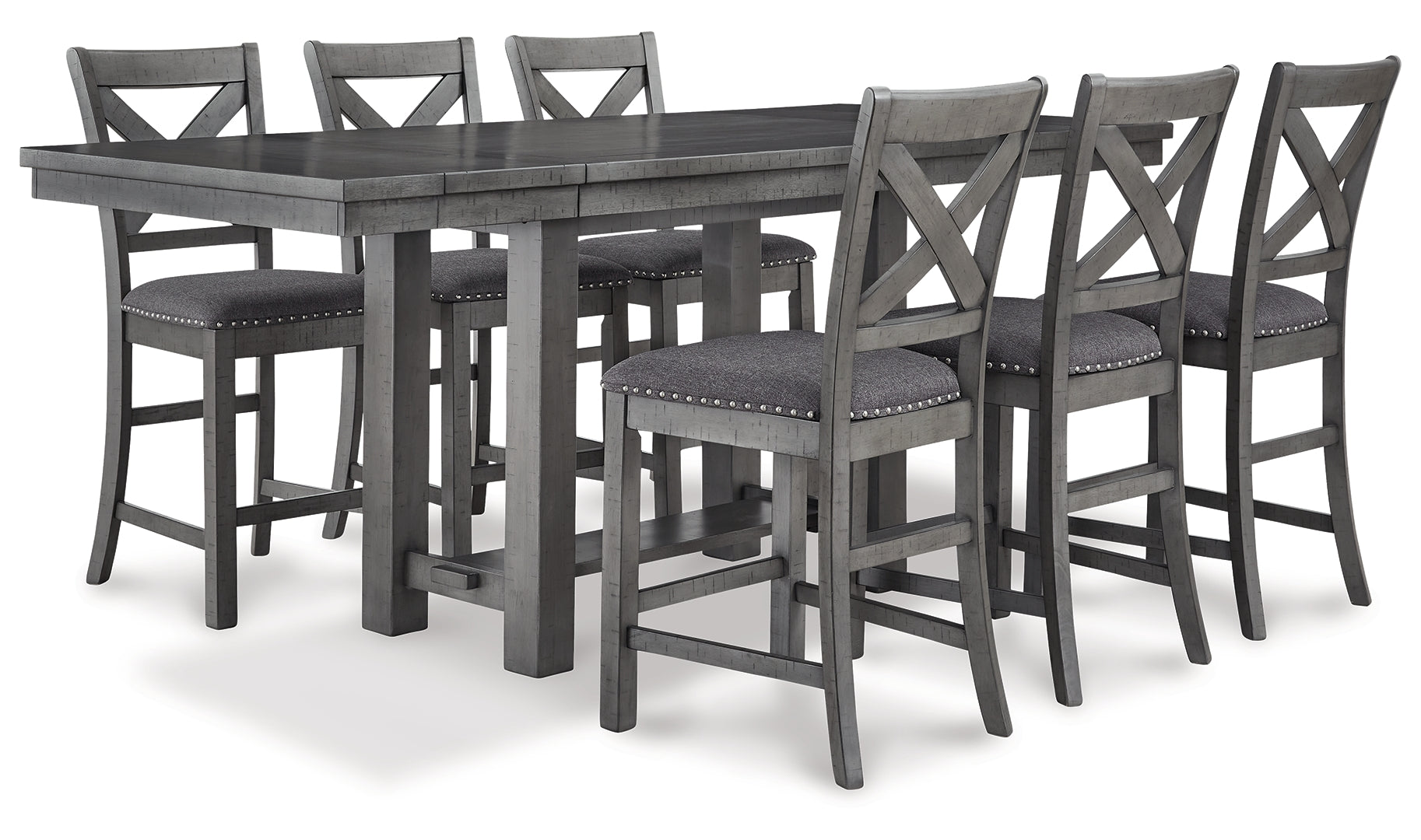 Myshanna Counter Height Dining Table and 6 Barstools with Storage