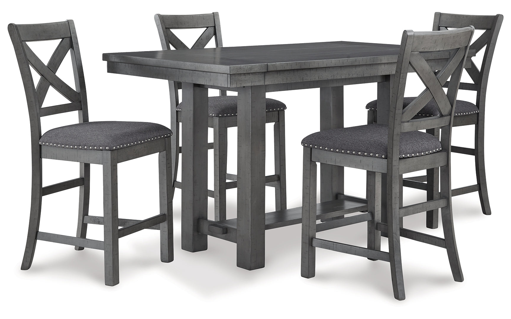 Myshanna Counter Height Dining Table and 6 Barstools with Storage