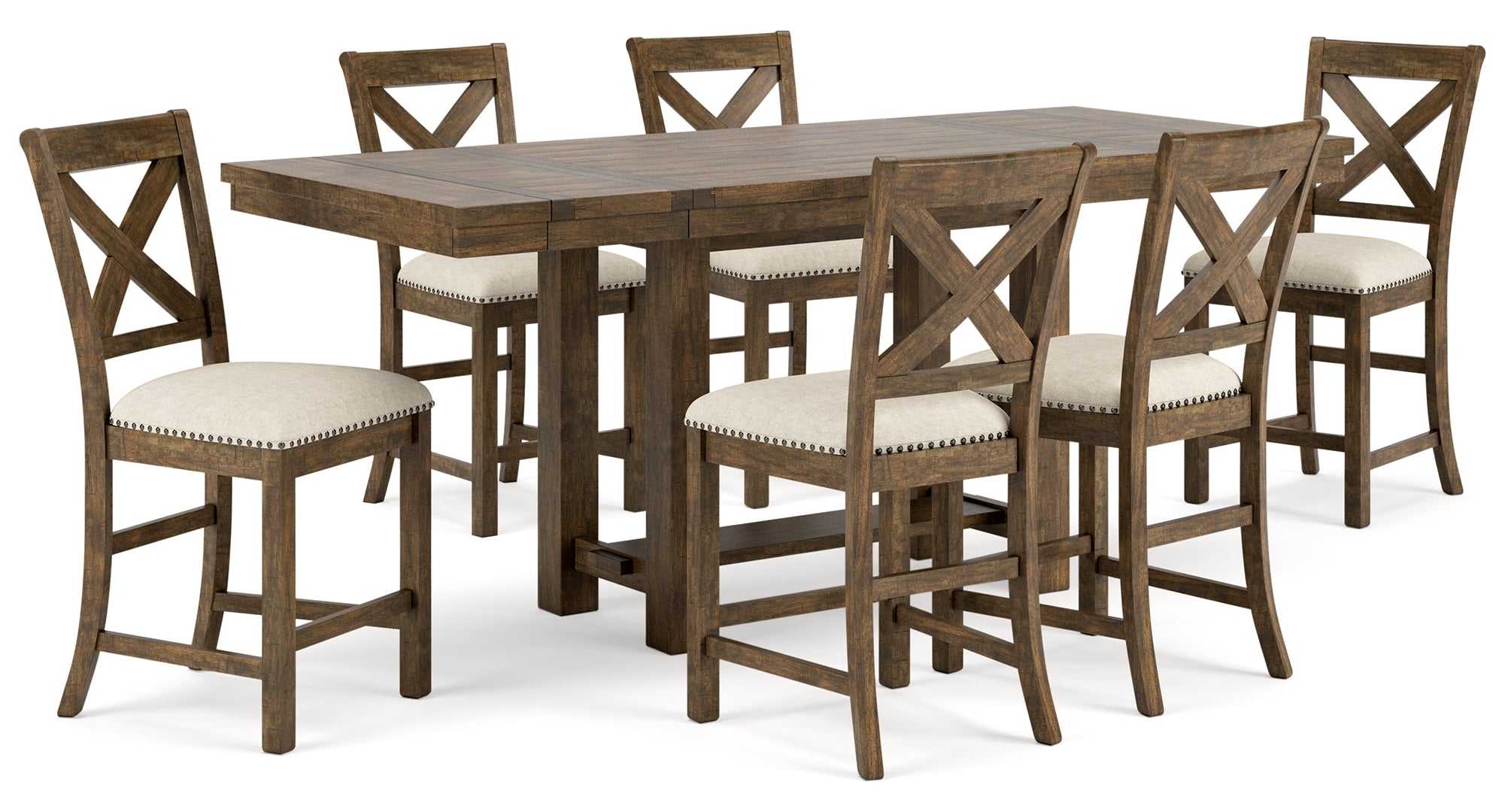 Moriville Counter Height Dining Table and 6 Barstools