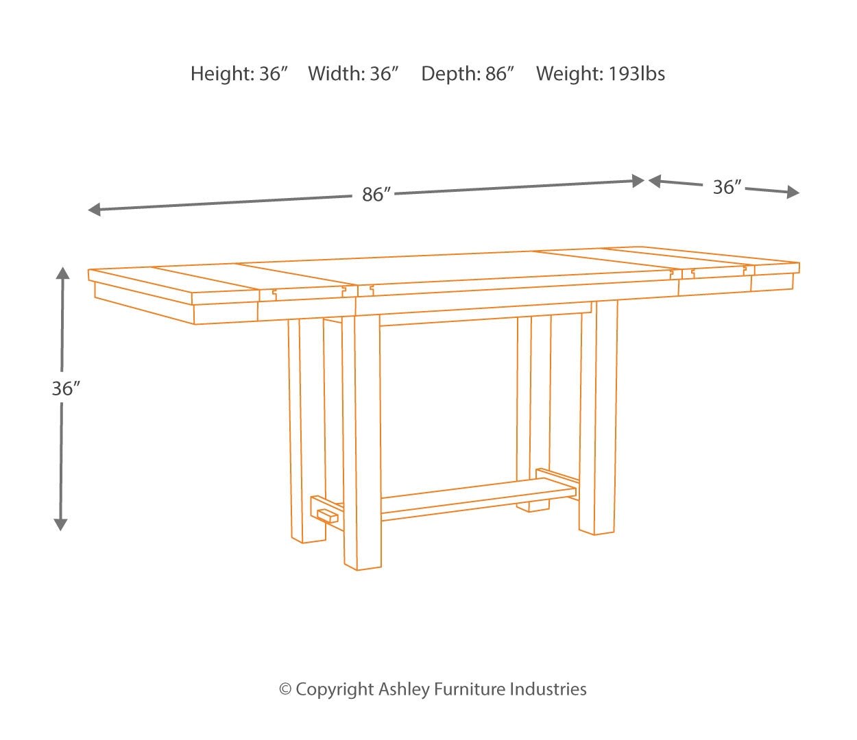 Moriville Counter Height Dining Table and 6 Barstools