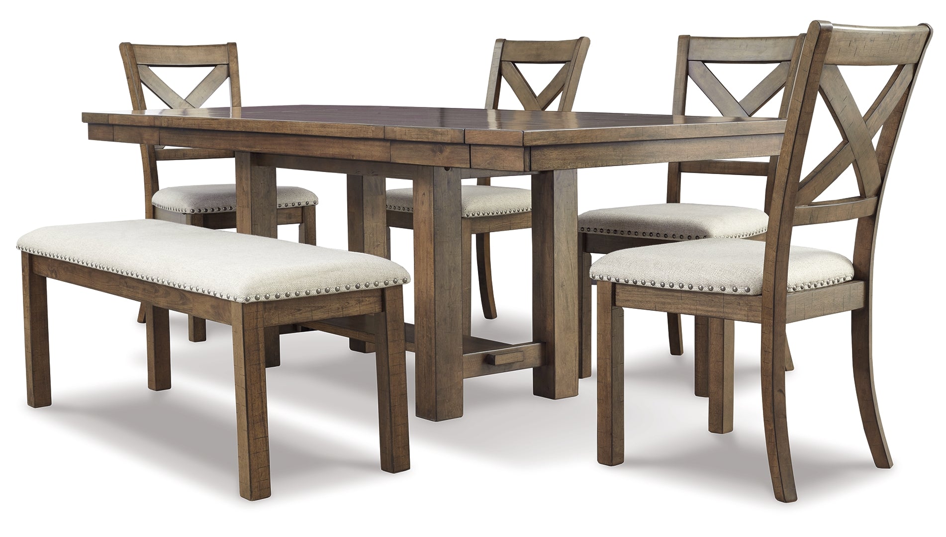 Moriville Counter Height Dining Table and 4 Barstools with Storage