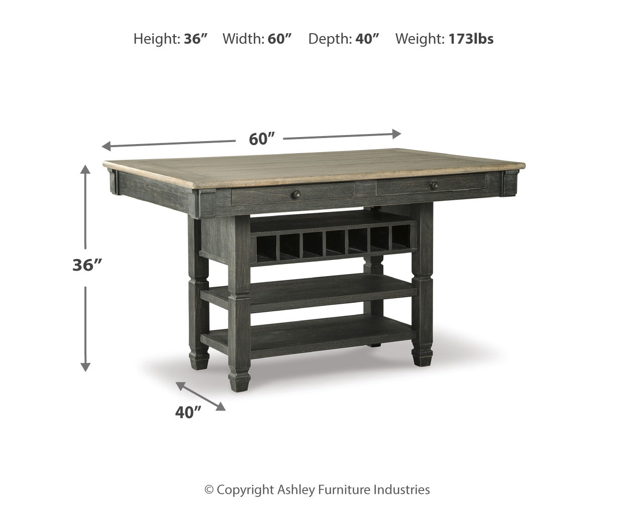 Tyler Creek RECT Dining Room Counter Table