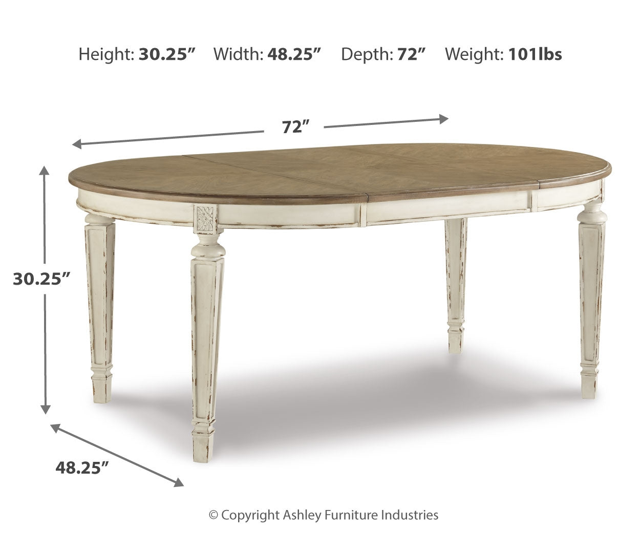 Realyn Oval Dining Room EXT Table