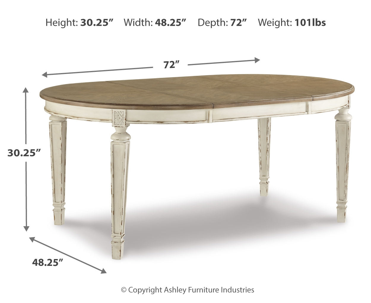 Realyn Oval Dining Room Extension Table