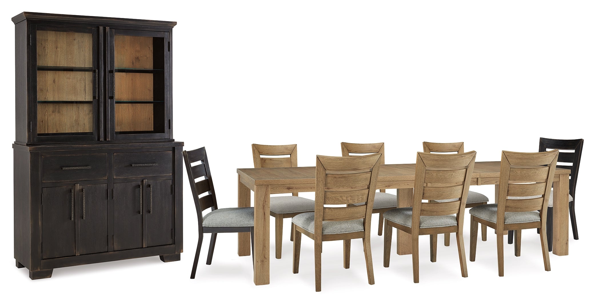 Galliden Dining Table and 8 Chairs with Storage