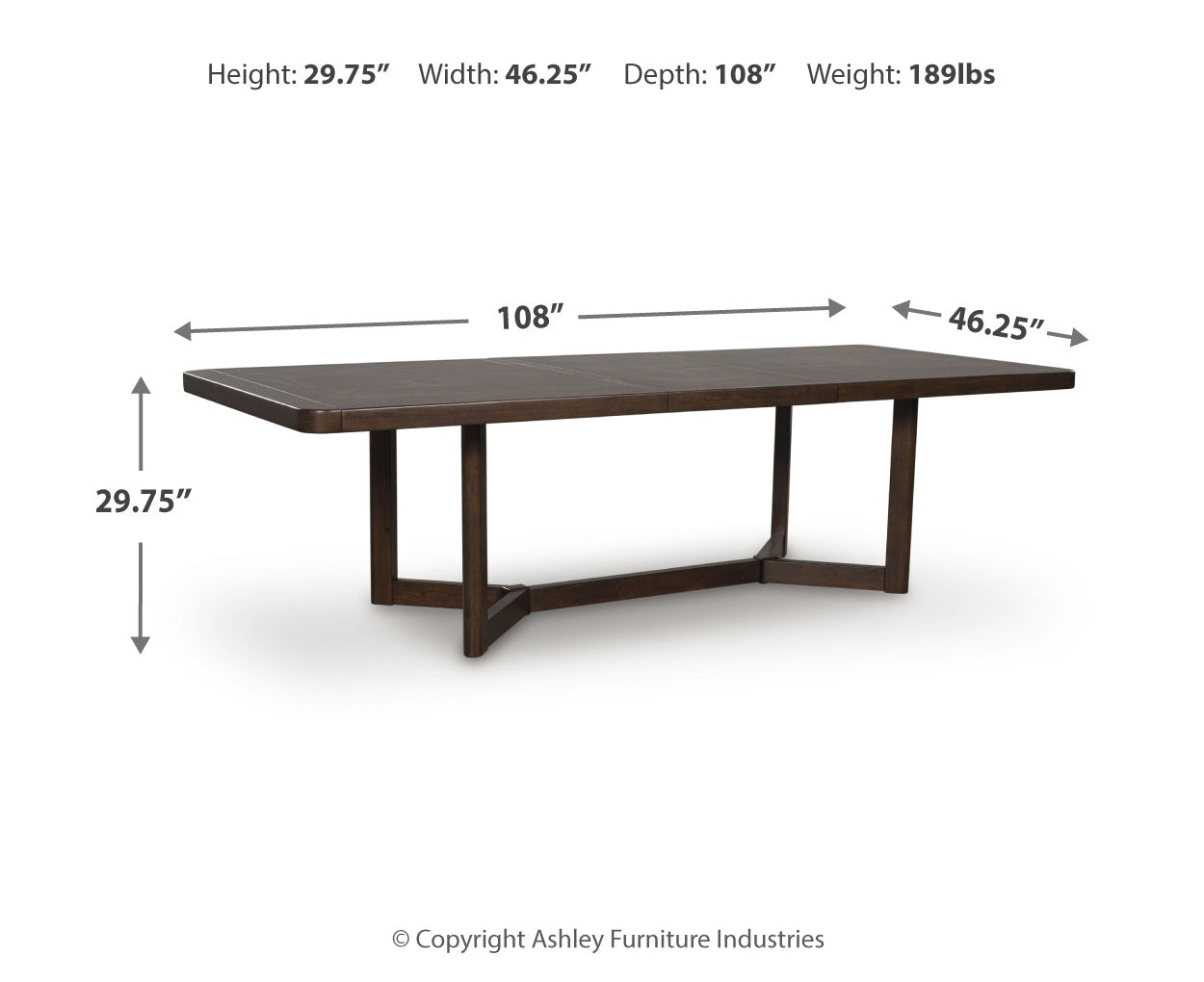 Kendamor RECT Dining Room Extension Table