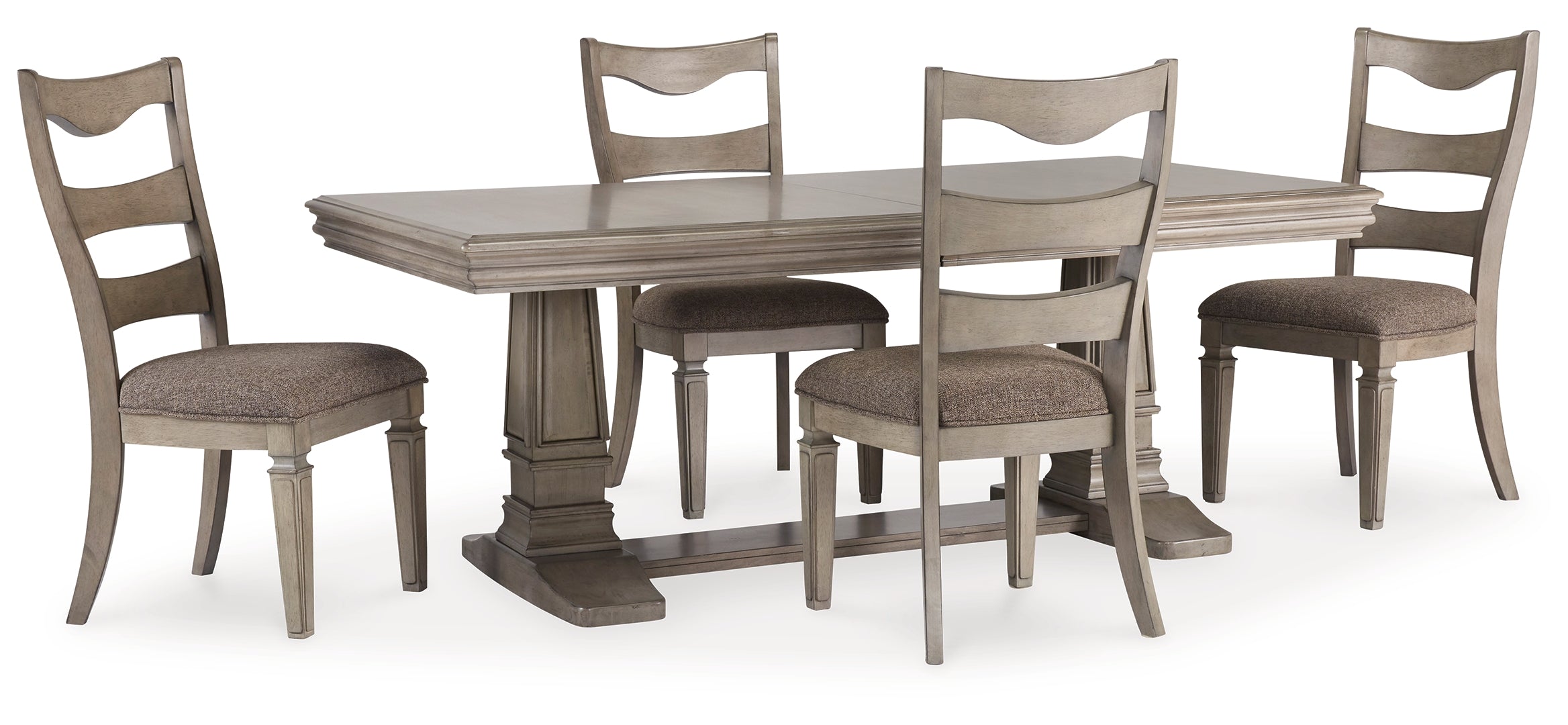 Lexorne Dining Table and 4 Chairs and Bench with Storage