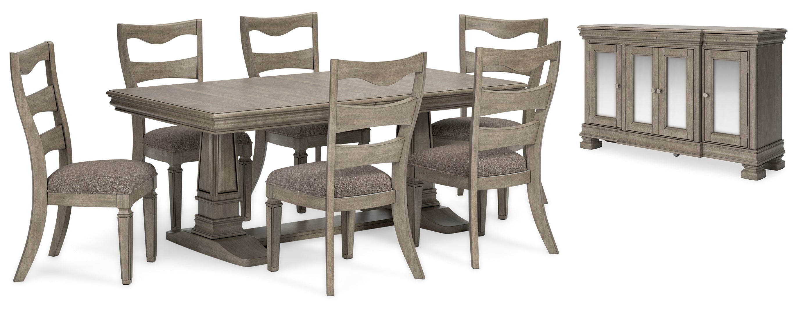 Lexorne Dining Table and 4 Chairs and Bench with Storage