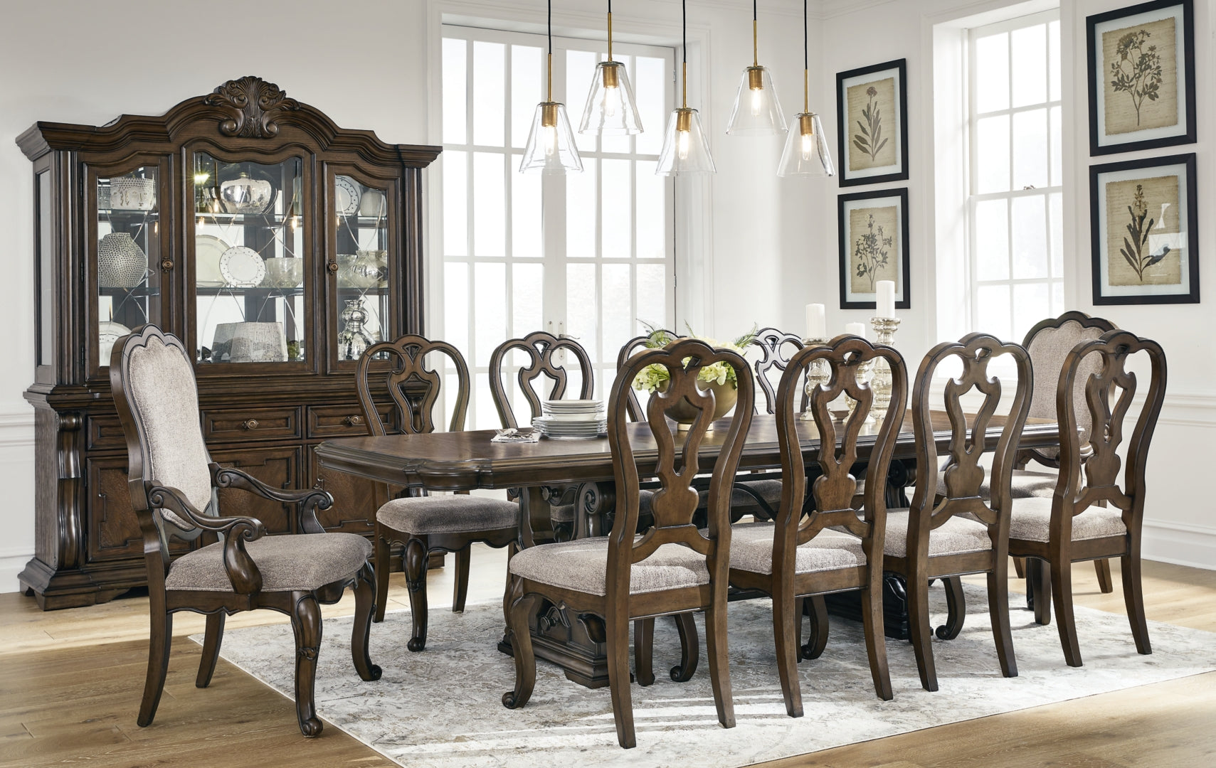 Maylee Dining Table and 10 Chairs with Storage