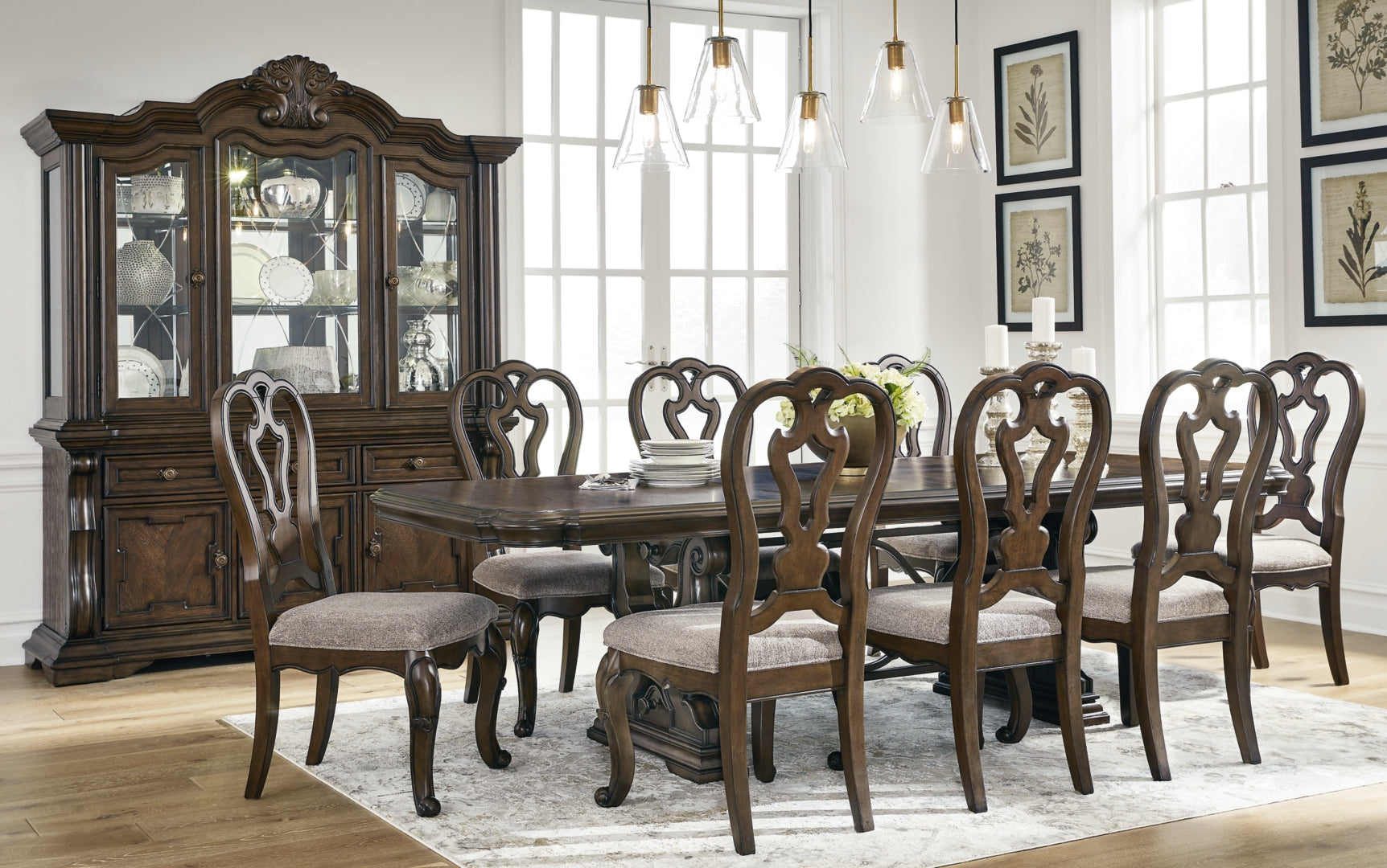 Maylee Dining Table and 6 Chairs with Storage