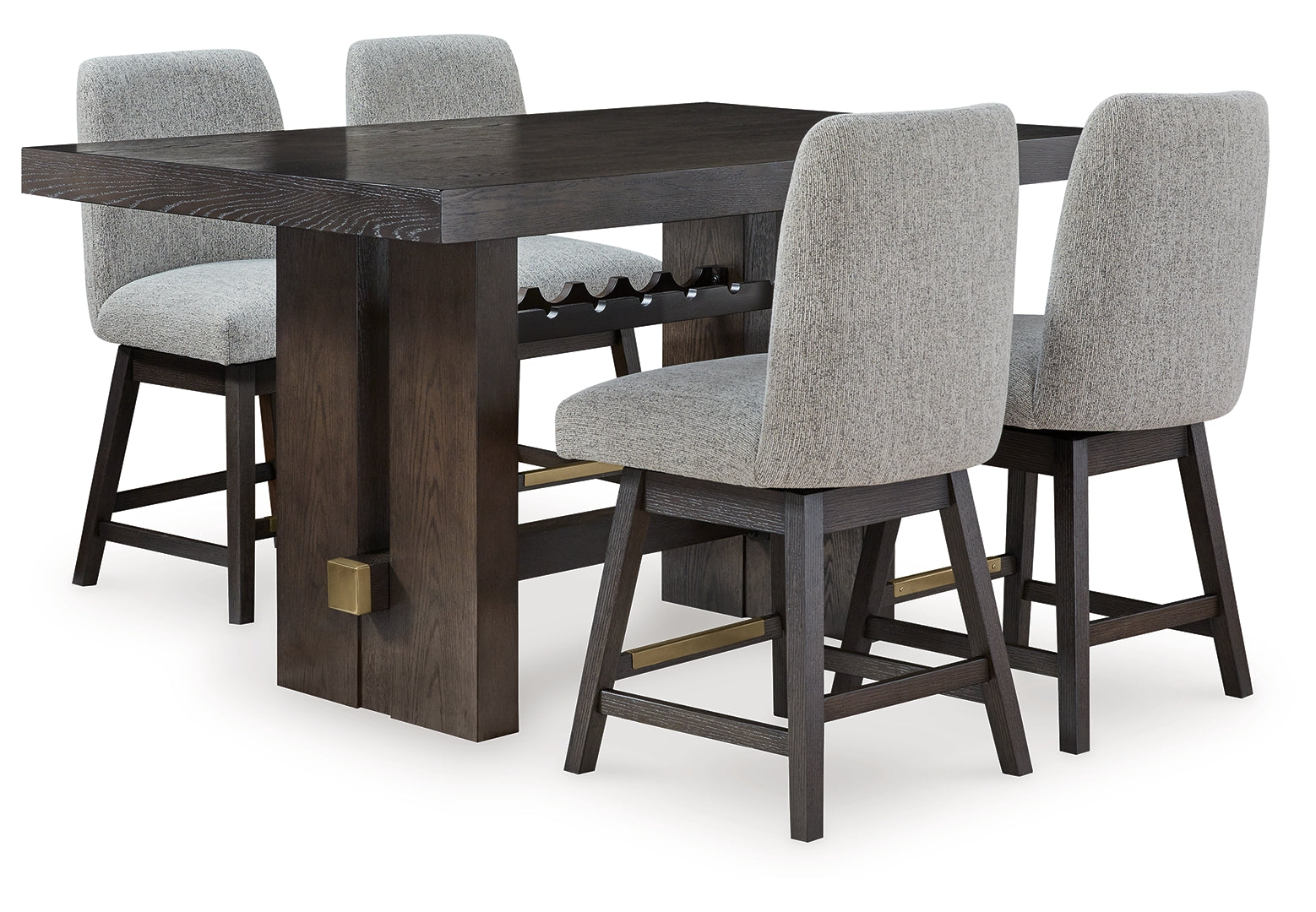 Burkhaus Counter Height Dining Table and 4 Barstools with Storage