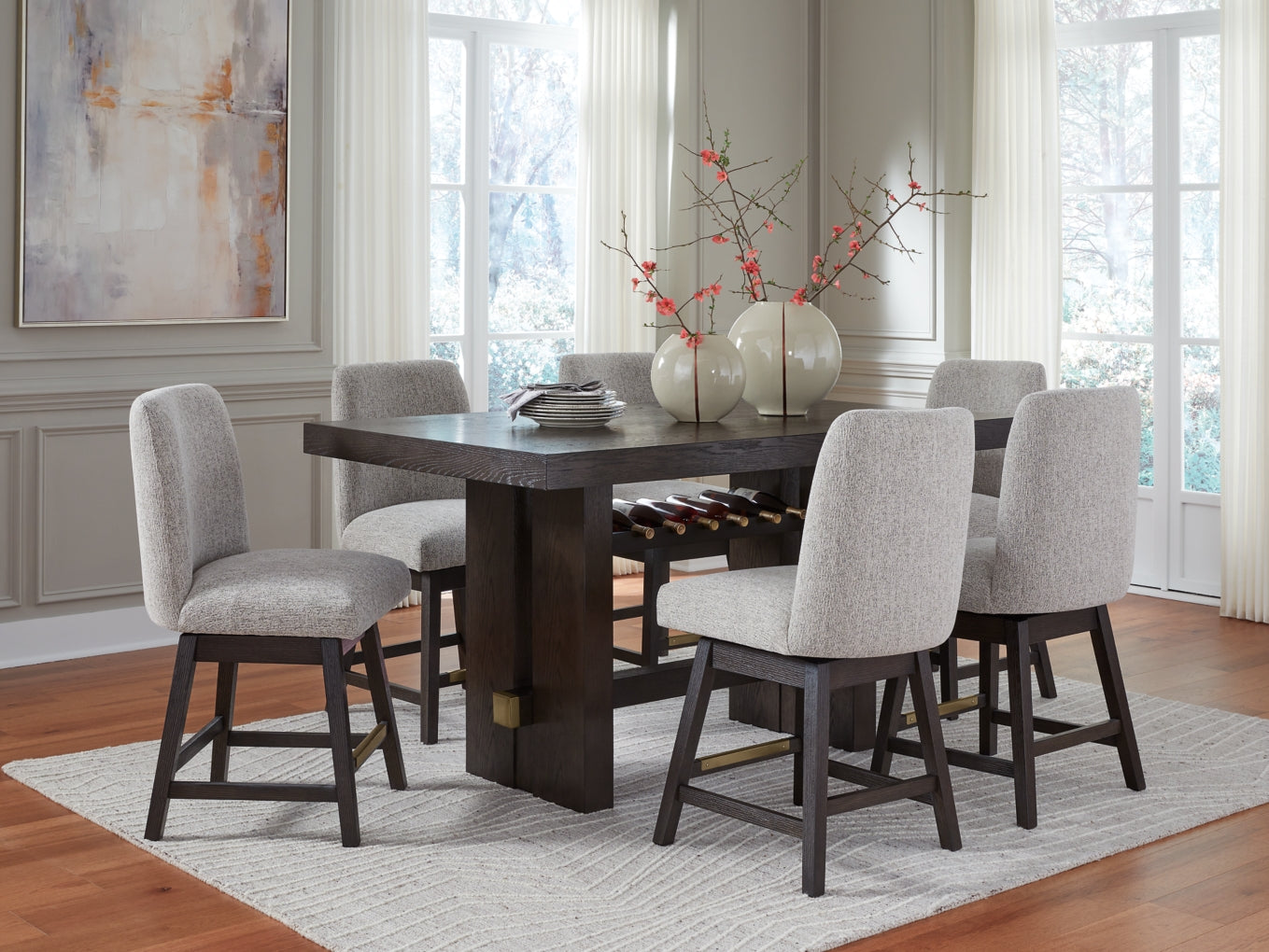Burkhaus Counter Height Dining Table and Barstools