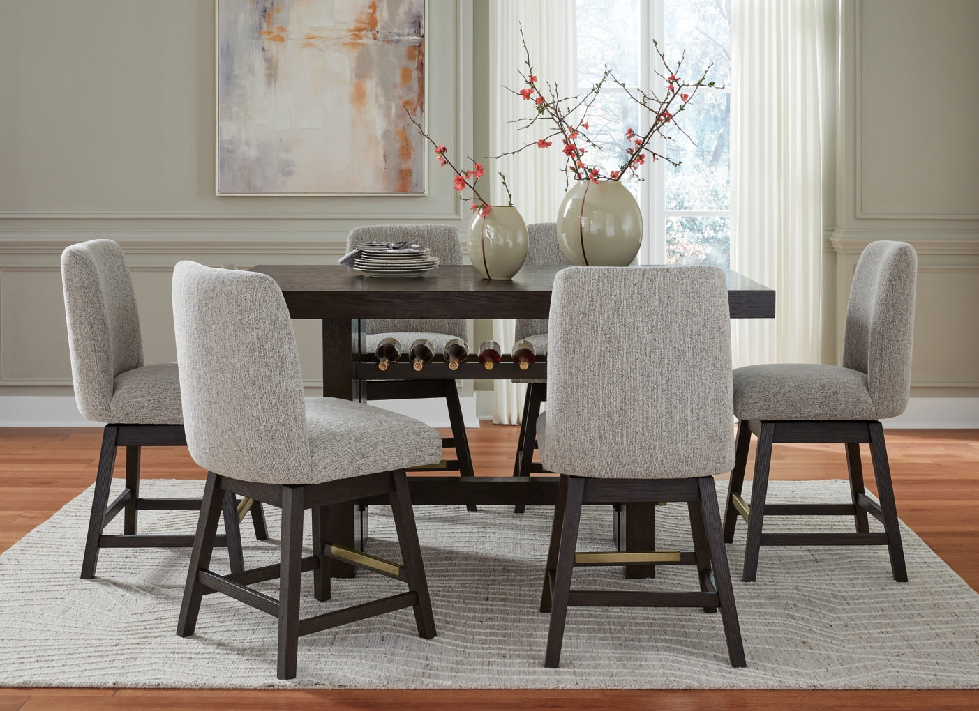 Burkhaus Counter Height Dining Table and Barstools