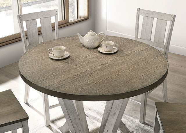 Dakota Antique White/Ash Brown Counter Height Table, A. White/Ash Brown