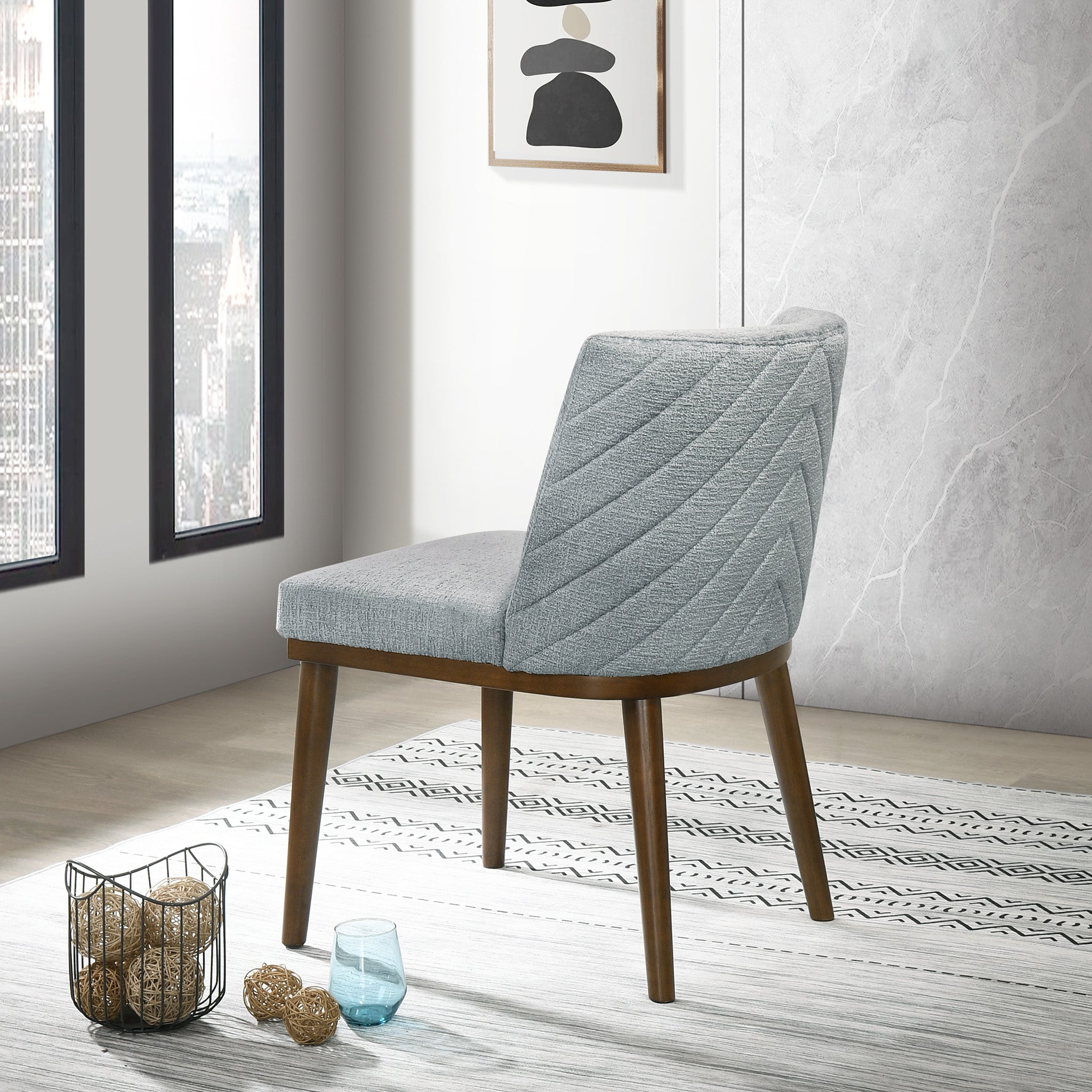 Daley Grey Fabric Dining Chair (Set Of 2)