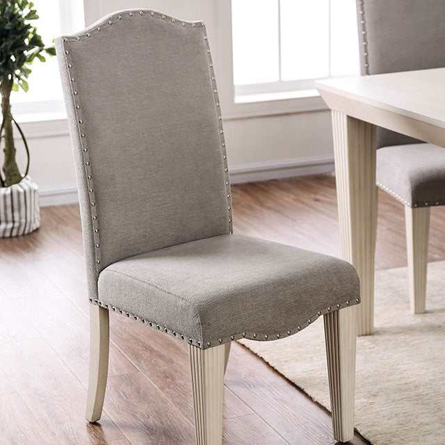 Daniella Antique White/Gray Side Chair (Set of 2)